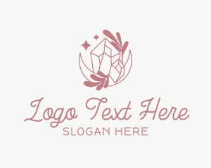 Precious Stone - Whimsical Moon Crystal logo design