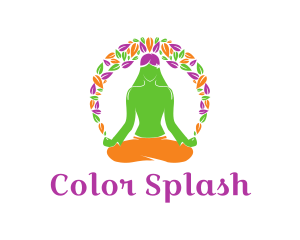 Leaves Yoga Meditation logo design