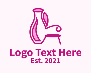 Furniture Shop - Pink Vase Chair logo design