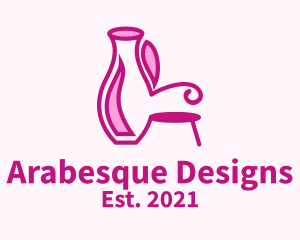 Pink Vase Chair logo design