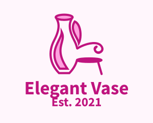 Pink Vase Chair logo design