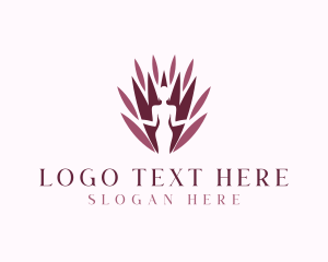 Therapy - Natural Flower Woman logo design