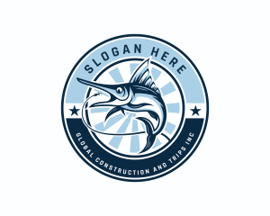Aquatic - Fisherman Hook Seafood logo design