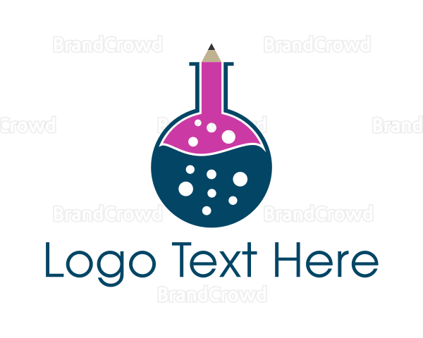 Laboratory Flask Pencil Logo