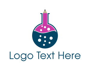 Scientific - Laboratory Flask Pencil logo design