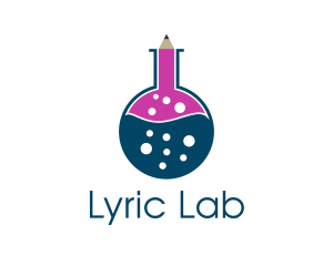 Laboratory Flask Pencil logo design