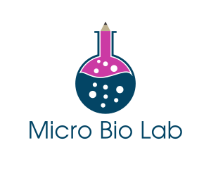 Laboratory Flask Pencil logo design