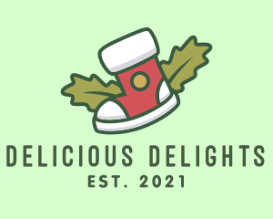 Holiday Christmas Sock logo design