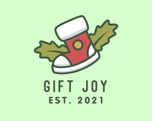 Holiday Christmas Sock logo design