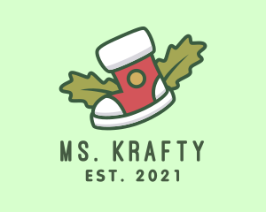 Merry - Holiday Christmas Sock logo design