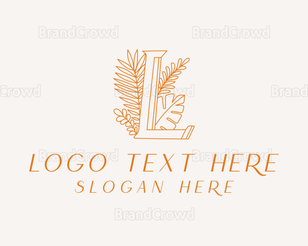 Ornate Leaf Letter L Logo