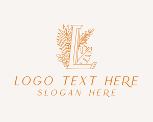 Farm - Ornate Leaf Letter L logo design