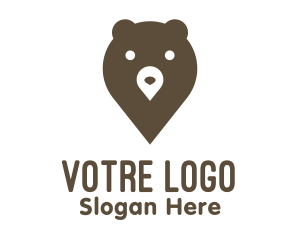 Bear Location Pin Logo