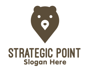 Positioning - Bear Location Pin logo design