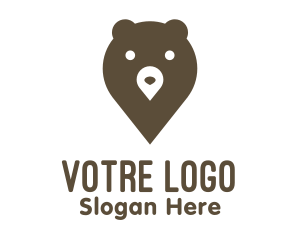 Positioning - Bear Location Pin logo design