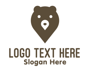 Bear Location Pin Logo