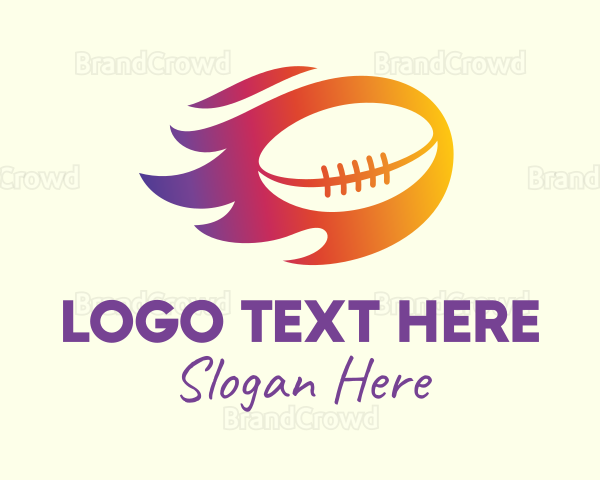 Fiery Football Flames Logo