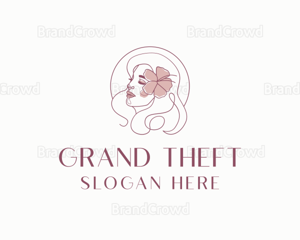 Beautiful Hibiscus Woman Logo