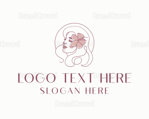 Beautiful Hibiscus Woman Logo