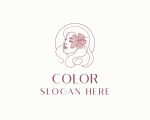 Beautiful Hibiscus Woman Logo