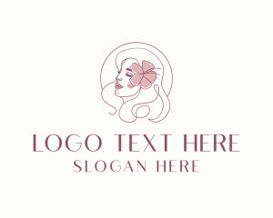 Makeup - Beautiful Hibiscus Woman logo design