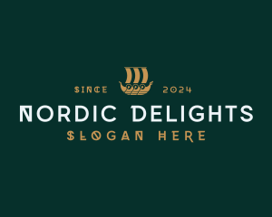 Nordic Viking Ship logo design