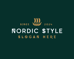 Nordic Viking Ship logo design