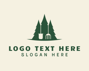 Lawn - Tree Shovel & Pitchfork logo design