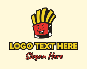 French - Smiling French Fries Mascot logo design