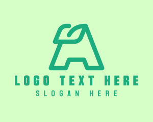 Line - Simple Green Letter A logo design