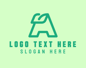 Financial - Simple Green Letter A logo design