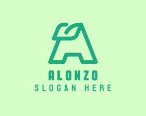 Simple Green Letter A logo design