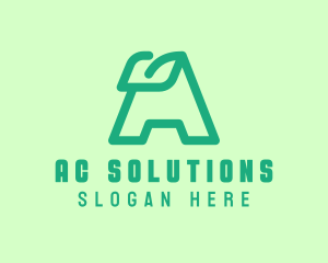 Simple Green Letter A logo design