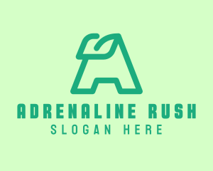 Simple Green Letter A logo design