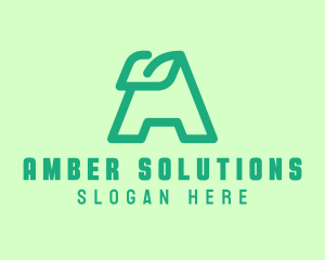 Simple Green Letter A logo design