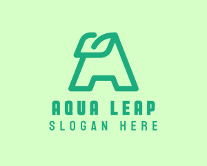 Simple Green Letter A logo design