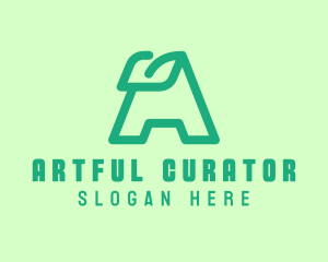 Simple Green Letter A logo design