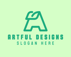 Simple Green Letter A logo design