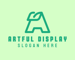 Simple Green Letter A logo design