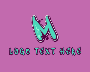 Graffiti - Modern Graffiti Letter M logo design