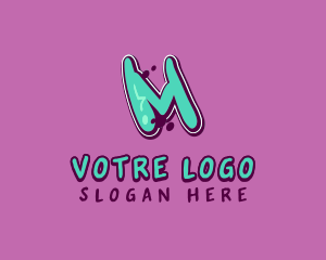 Modern Graffiti Letter M Logo