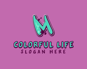 Vibrant - Modern Graffiti Letter M logo design