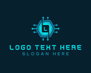 Microchip - Hexagon Cyber Tech AI logo design