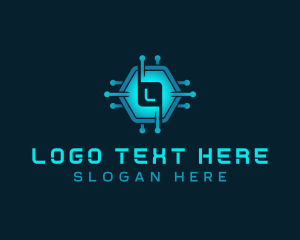 Circuit - Hexagon Cyber Tech AI logo design