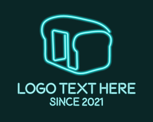 Glowing - Neon Bread Bakery logo design