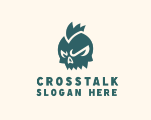 Skate Shop - Mohawk Punk Skull logo design