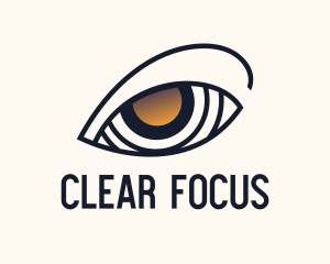 Focus - Gold Eye Lens Accuracy logo design