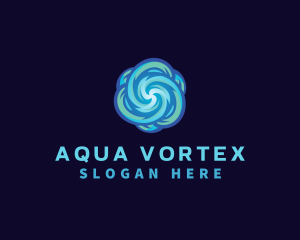 Water Vortex Cooling HVAC logo design