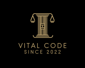 Constitution - Colum Law Scale logo design