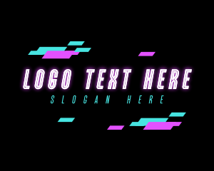 Dynamic - Neon Pixel Technology logo design